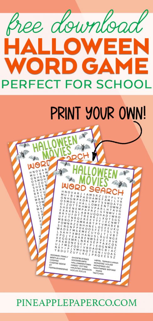 FREE Printable Halloween Word Search Puzzle Game
