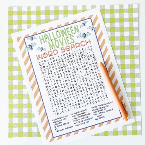 FREE Printable Halloween Word Search Puzzle Game