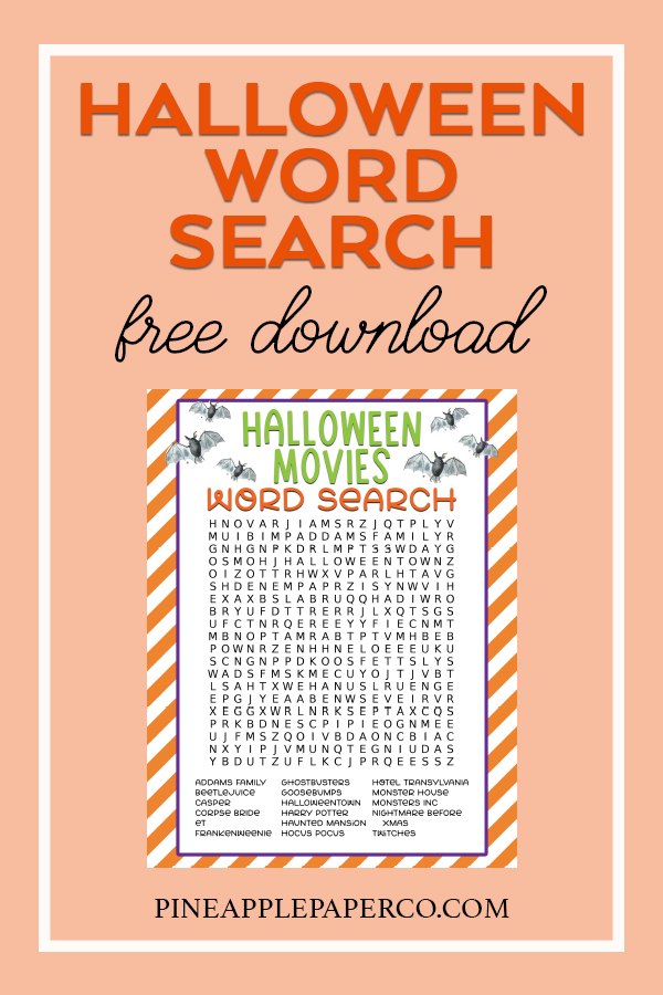 FREE Printable Halloween Word Search Puzzle Game