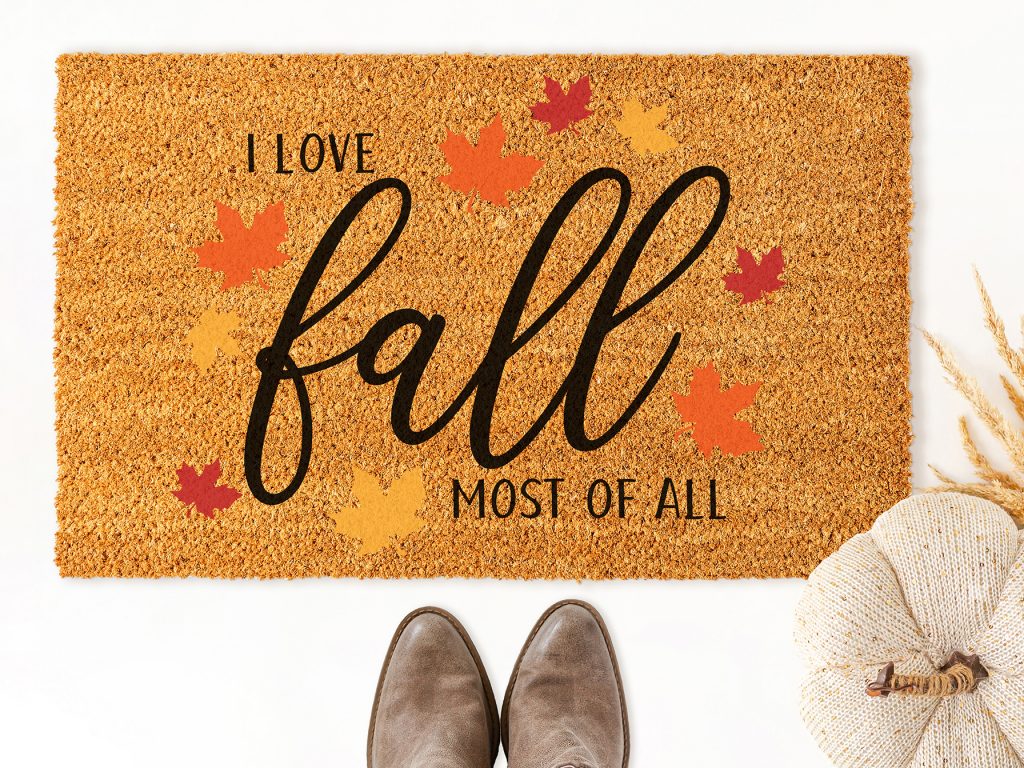 I Love Fall Most of All Doormat with Free SVG Cut File