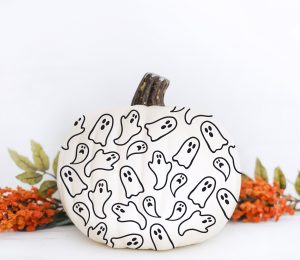 Ghost No Carve Halloween Pumpkin with FREE SVG