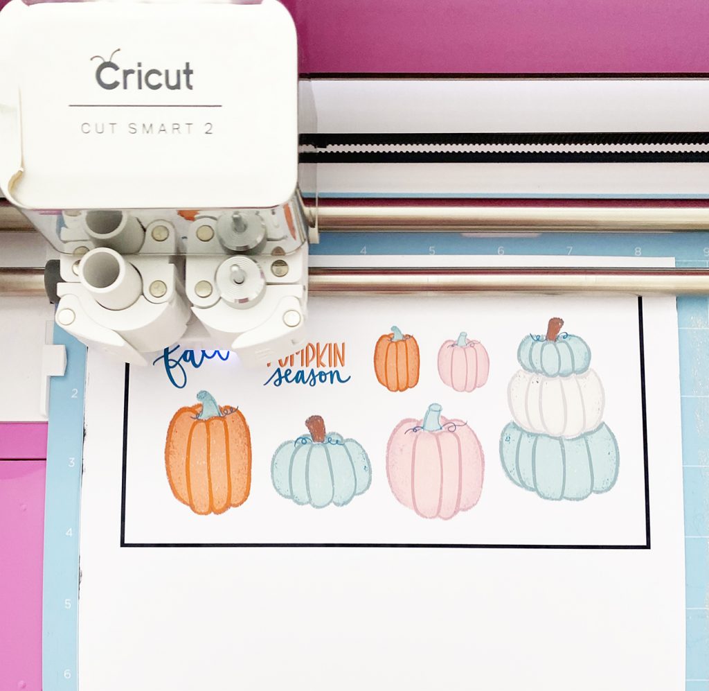 Print then Cut Pumpkin Stickers with a Cricut