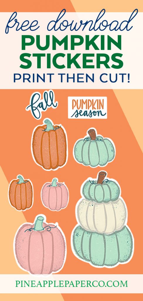 Free Printable Pumpkin Stickers by Pineapple Paper Co.