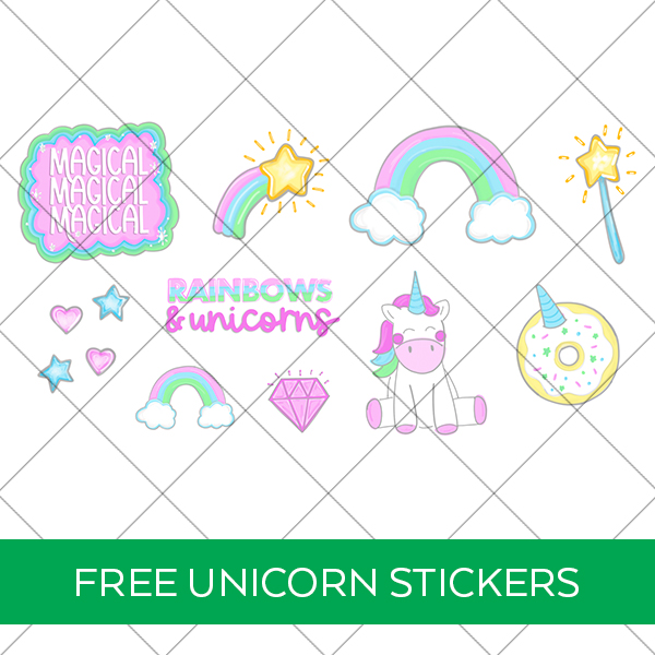 Free Printable Unicorn Stickers from Pineapple Paper Co. FREE Download