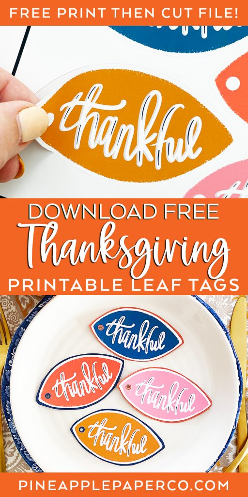 Download FREE Printable Thanksgiving Tags - Colorful Thankful Leaves Printable