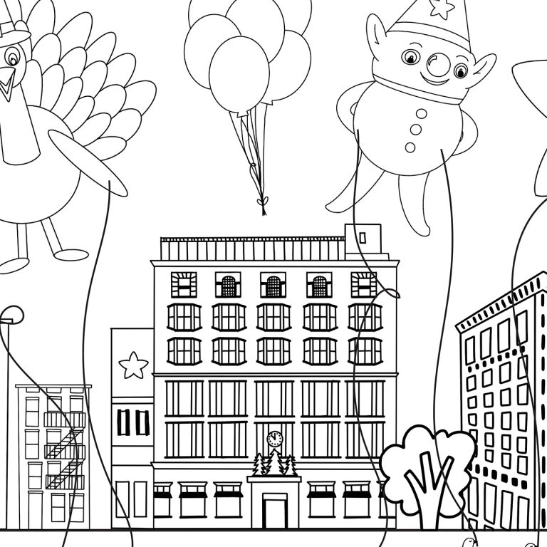 Printable Thanksgiving Parade Placemat Coloring Page