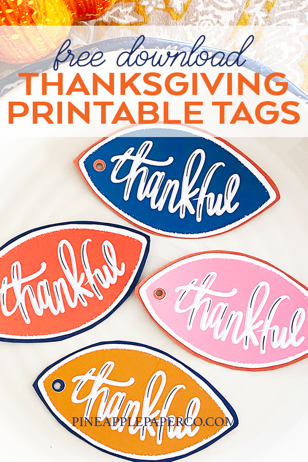 Download FREE Printable Thanksgiving Tags - Colorful Thankful Leaves Printable