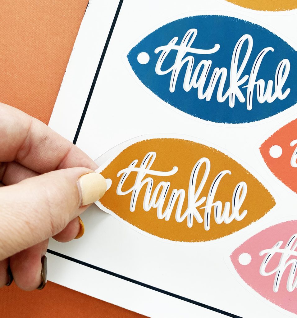 Peel Print then Cut Printable Thanksgiving Tag