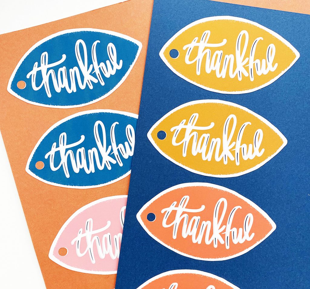 Printable Thankful Tags on Cardstock