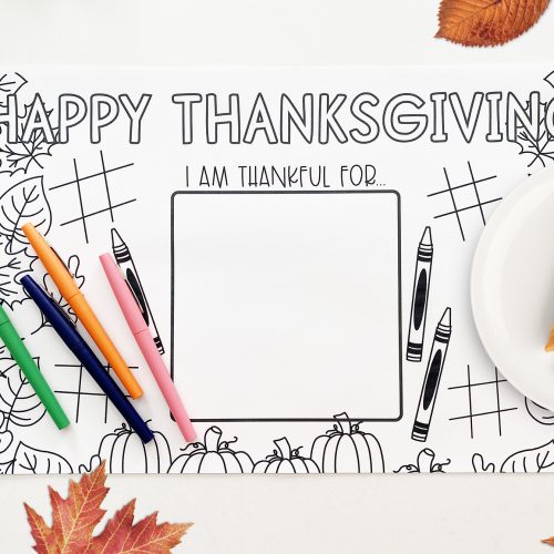 Free Thanksgiving Placemat Printable Coloring Page