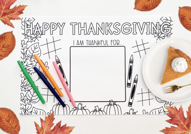 Printable Thanksgiving Placemat Coloring Page