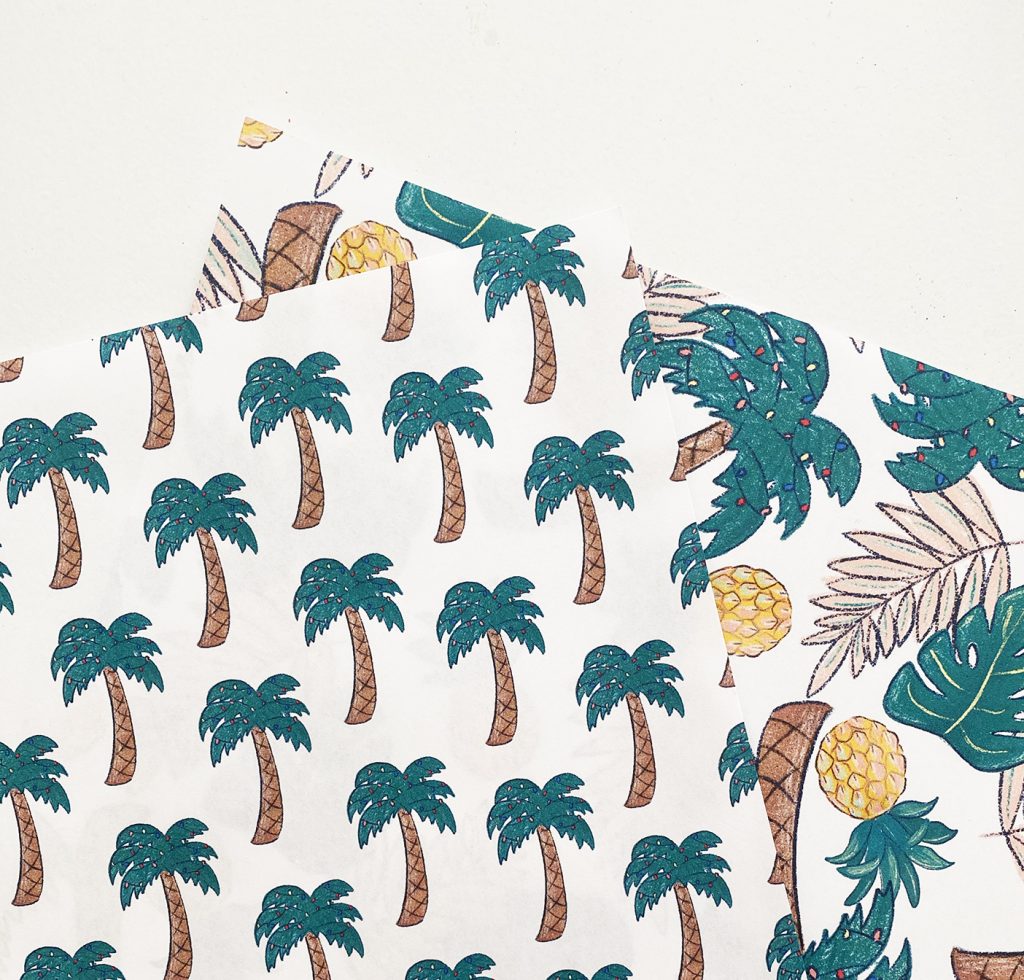 Tropical Christmas Printable Wrapping Paper