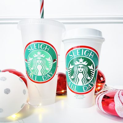 Sleigh All Day Christmas Starbucks SVG Files