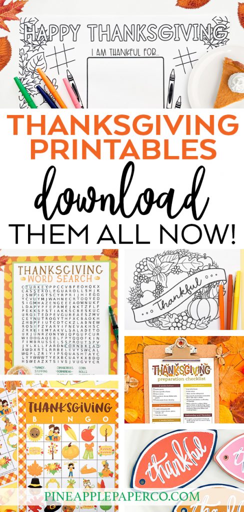 Thanksgiving Printables to Download Now