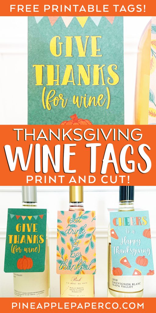 FREE Printable Thanksgiving Wine Tags for DIY Hostess Gift