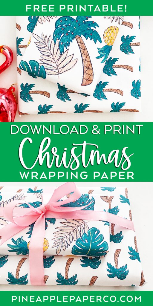 Download and Print Free Tropical Christmas Wrapping Paper