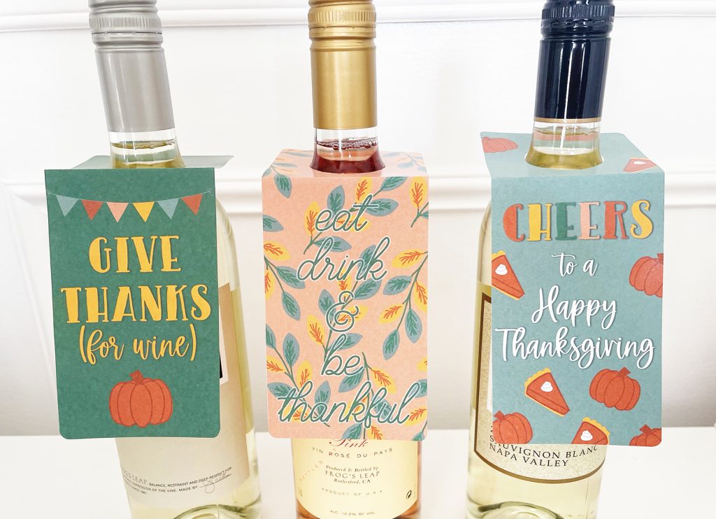 FREE Printable Thanksgiving Wine Tags for DIY Hostess Gift