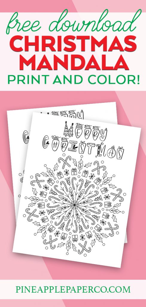Free Christmas Mandala Coloring Page Printable
