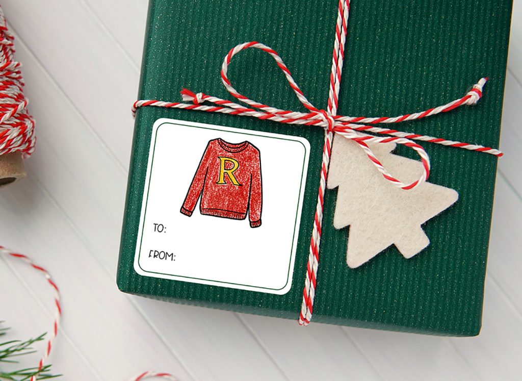 Harry Potter Christmas Sweater Printable Gift Tag Sticker