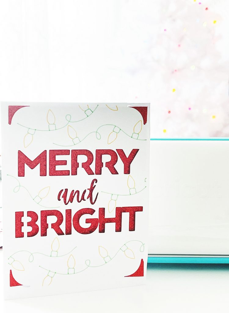 DIY Merry and Bright Christmas Card with Cricut Joy