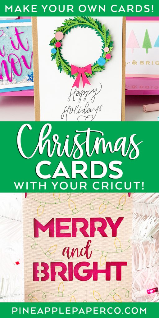 20+ DIY Handmade Christmas Card Ideas to Make with your Cricut at Pineapple Paper Co.