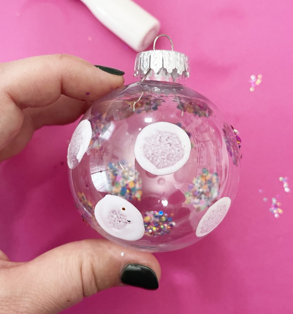 Mod Podge Glitter Polka Dot Ornament