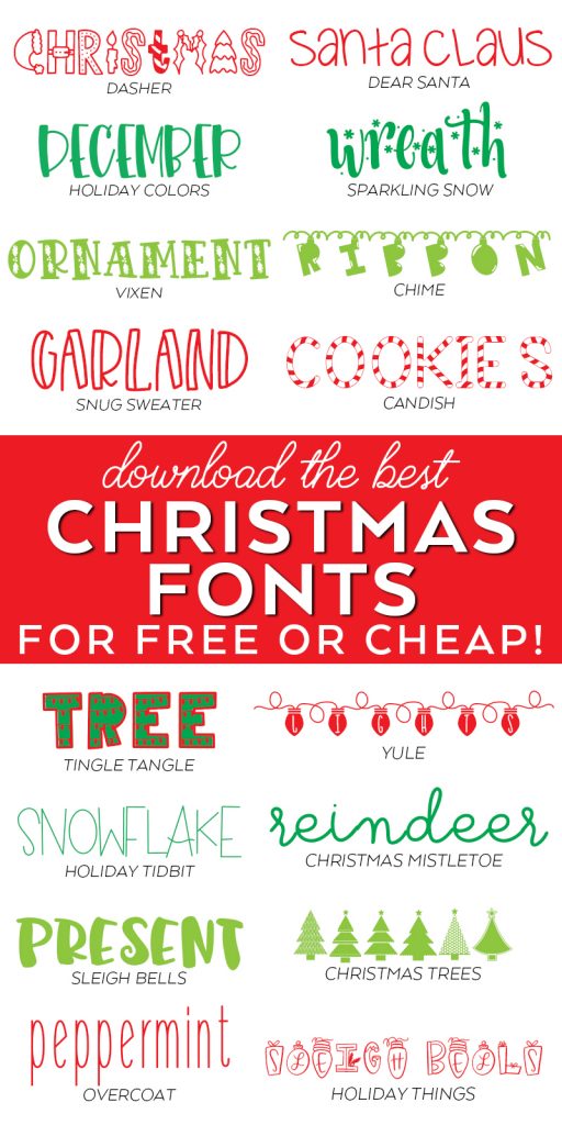 Free and Cheap Fonts for Christmas Crafts and To Use with your Cricut or Silhouette