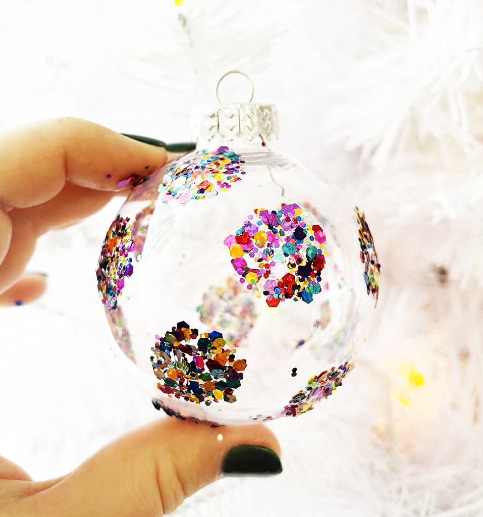 Mod Podge Glitter Polka Dot Ornament