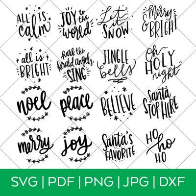 Hand Lettered Ornament SVG Files