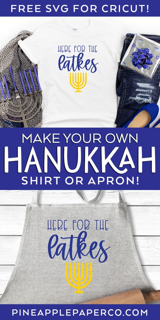 Make your Own DIY Hanukkah Shirt or Apron with a FREE SVG