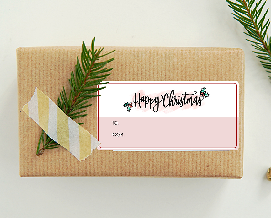 Free Printable Harry Potter Happy Christmas Gift Tag Sticker Printable