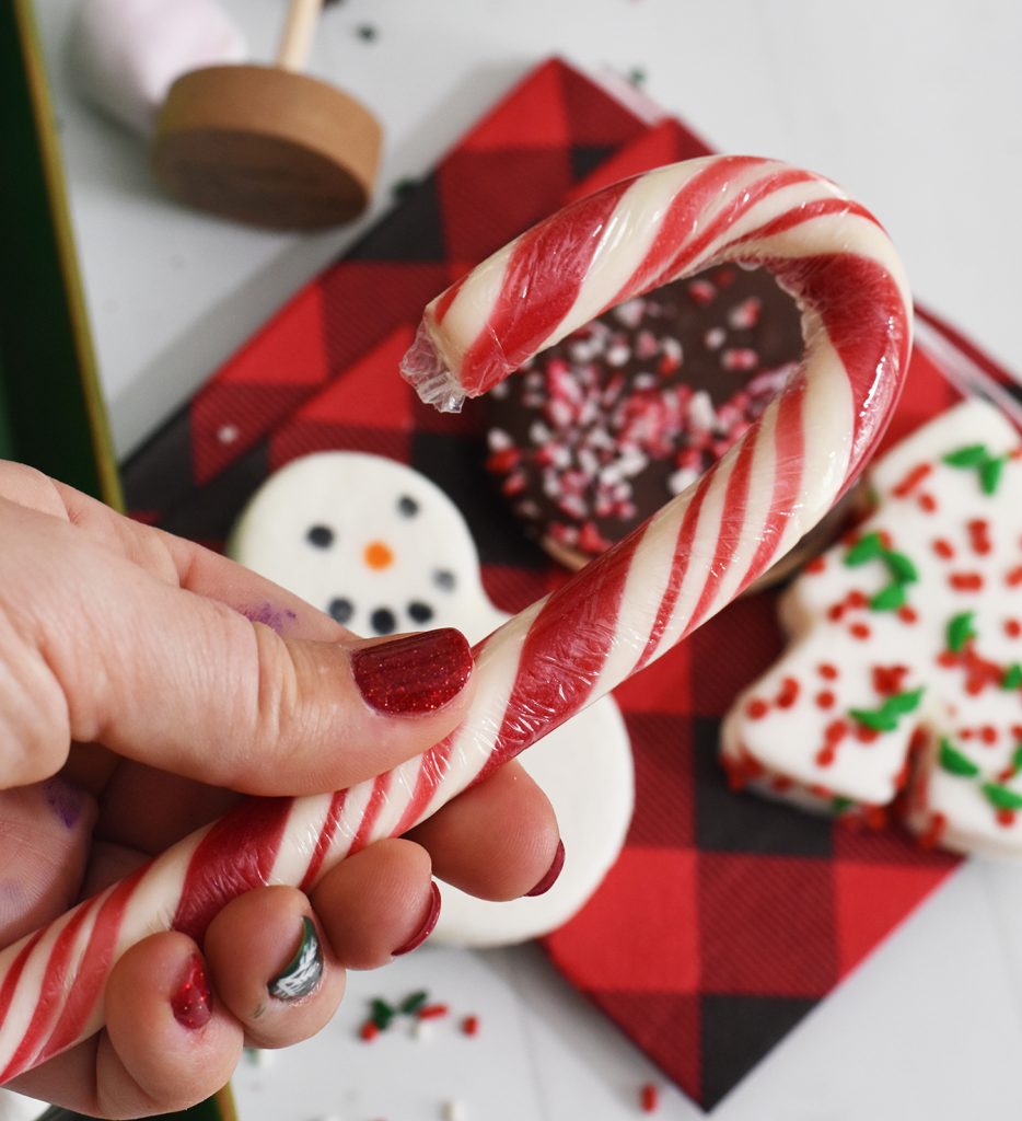 Hot Cocoa Charcuterie Board Candy Cane