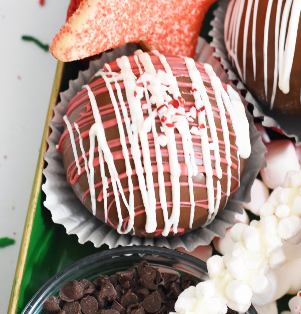 Peppermint Hot Chocolate Bomb for Hot Cocoa Charcuterie Tray