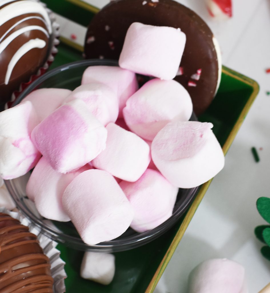 Peppermint Marshmallows for Hot Chocolate Bomb Charcuterie Tray