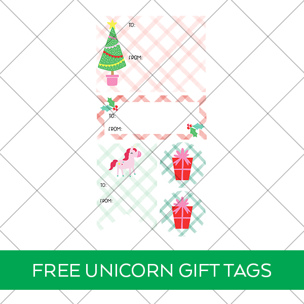 FREE Printable Unicorn Gift Tag Stickers for Christmas
