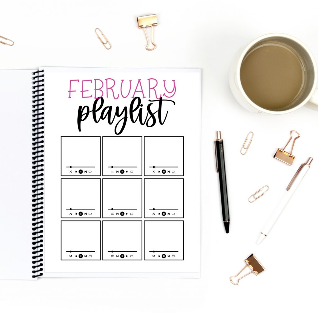 Free Printable Bullet Journal Playlist Tracker at Pineapple Paper Co.
