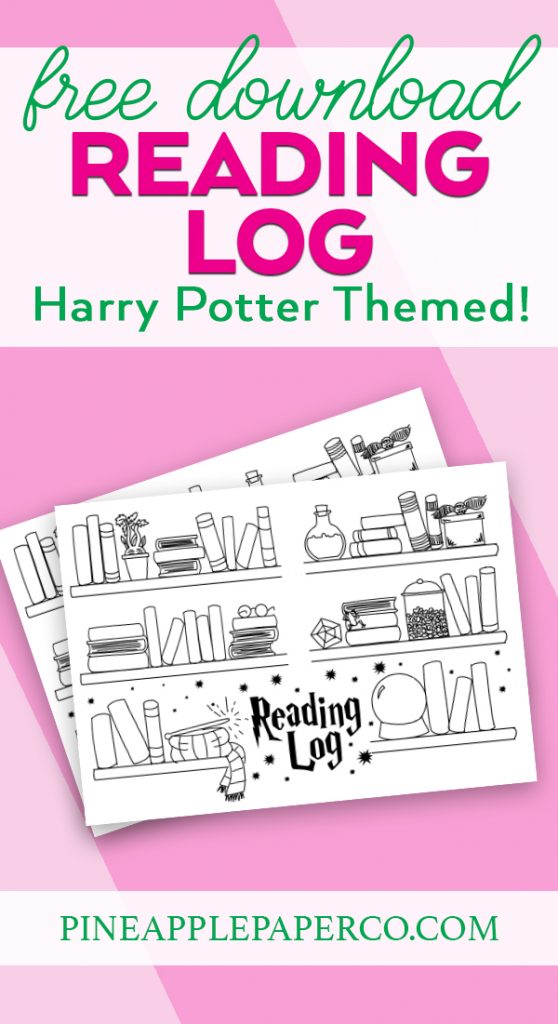 Harry Potter Printable Reading Log for Journal or Coloring Page