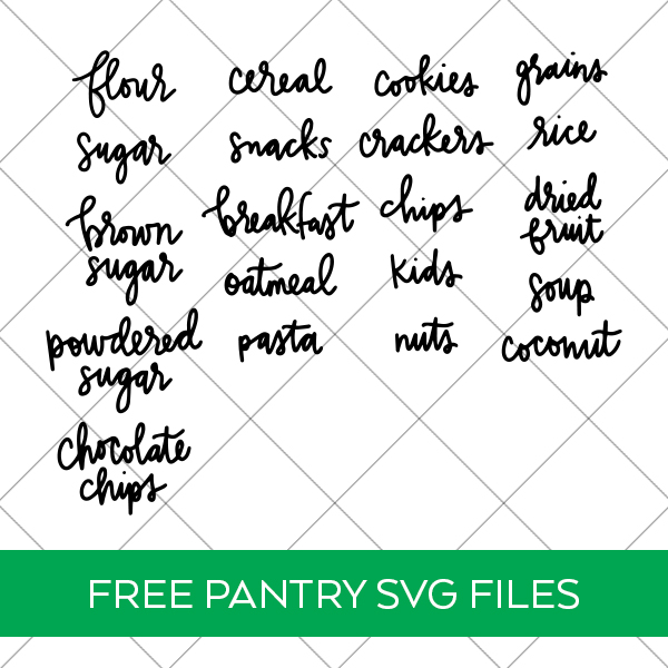 Free Pantry SVG Files Hand Lettered by Pineapple Paper Co.