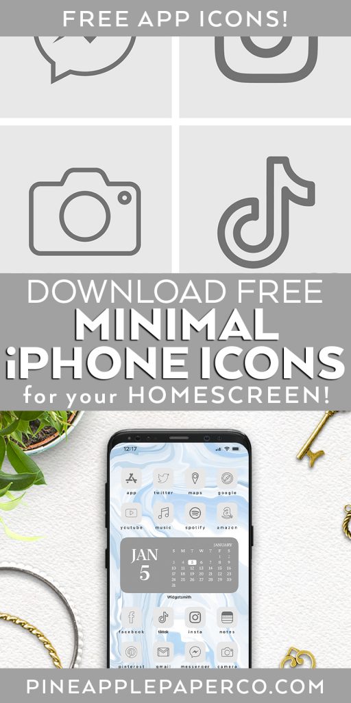 FREE Minimal Aesthetic App Logos for iPhone