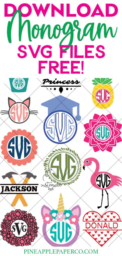 Free Pineapple Monogram SVG plus 15 more FREE Monogram SVG Files for Cricut