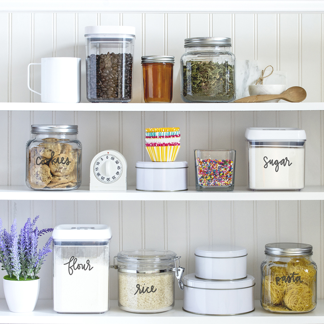 Pantry Storage with Vinyl Pantry Labels with FREE SVG FILES