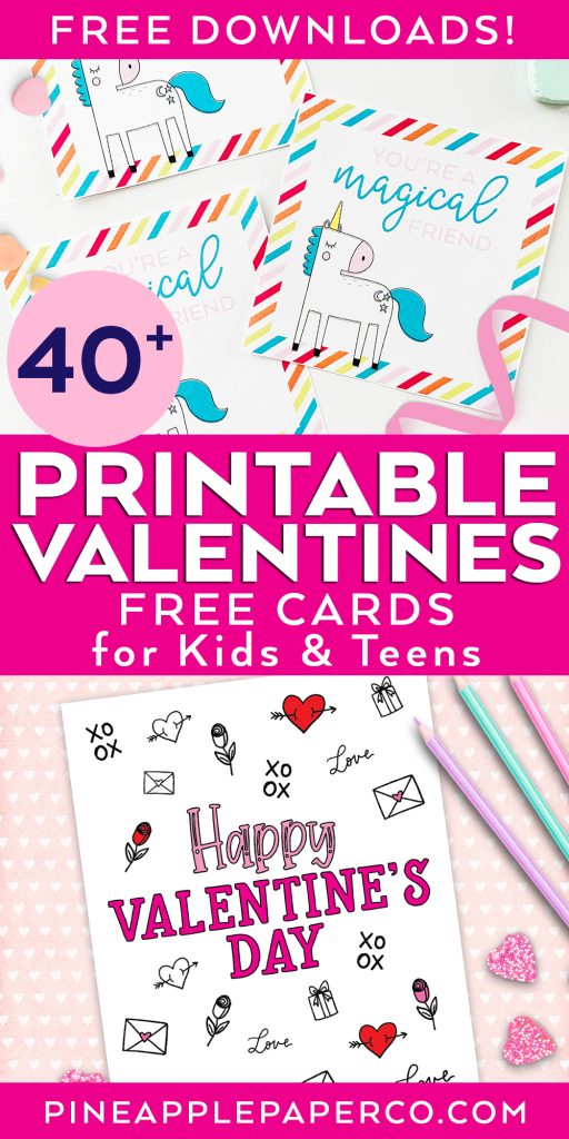 Free Printable Valentines for kids and teens