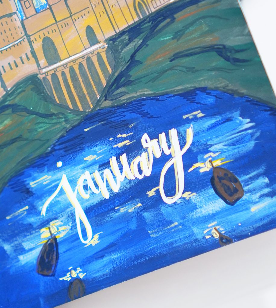 Gouache Painting in Bullet Journal