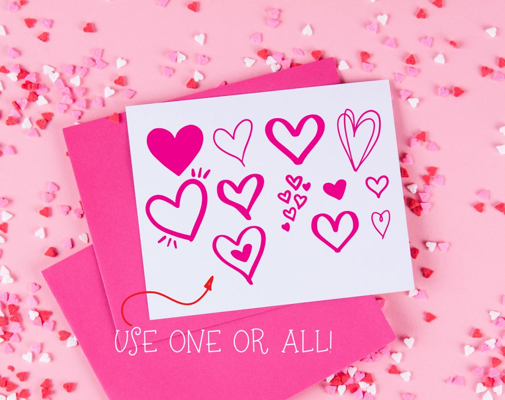 valentine card with free heart svg files