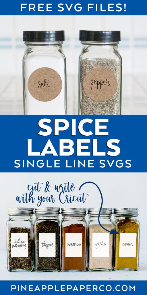 Make Spice Labels with a FREE SVG file and your Cricut or silhouette 