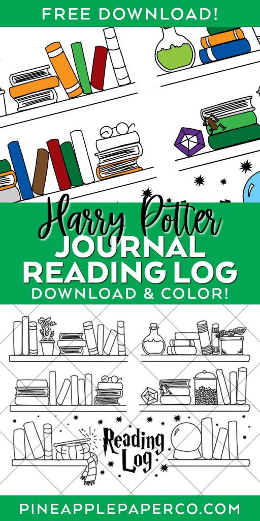 Harry Potter Printable Reading Log for Journal or Coloring Page