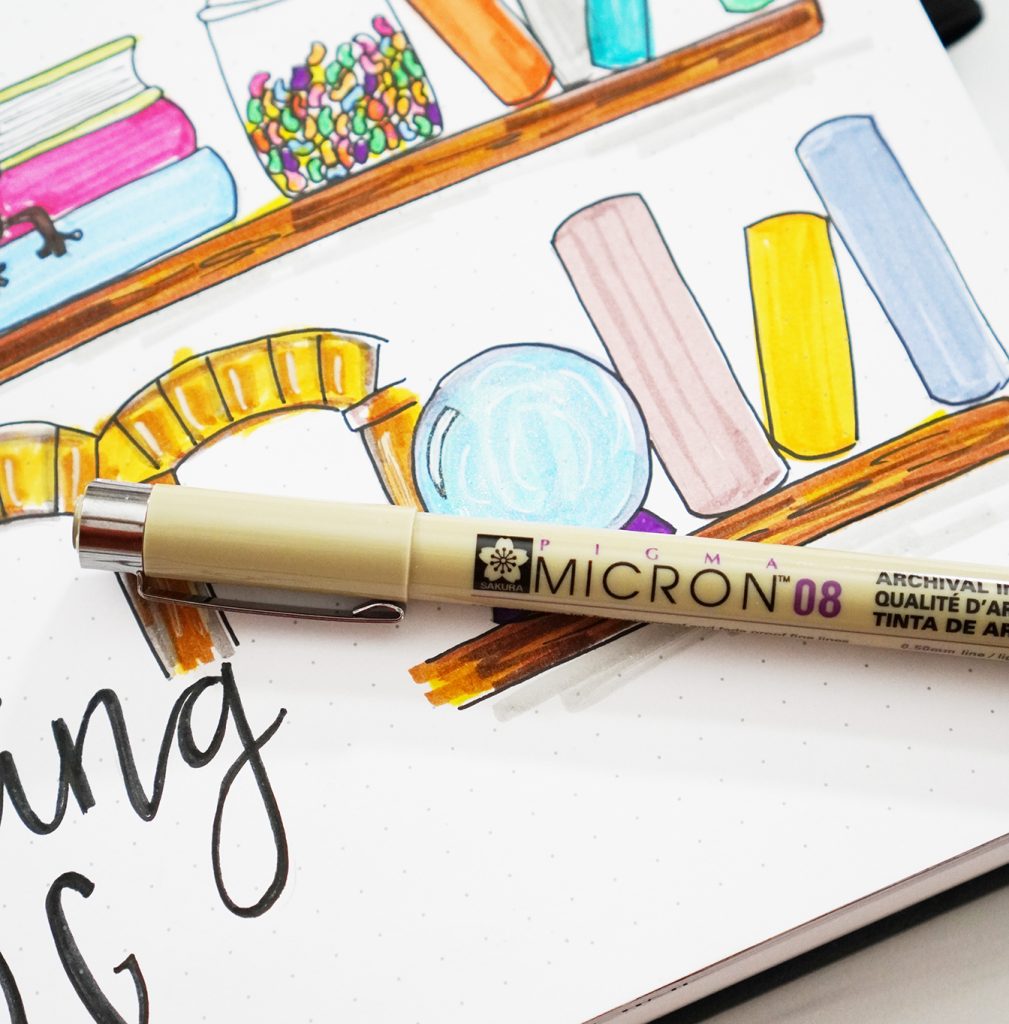 Micron Pen for Outlining in Bullet Journal