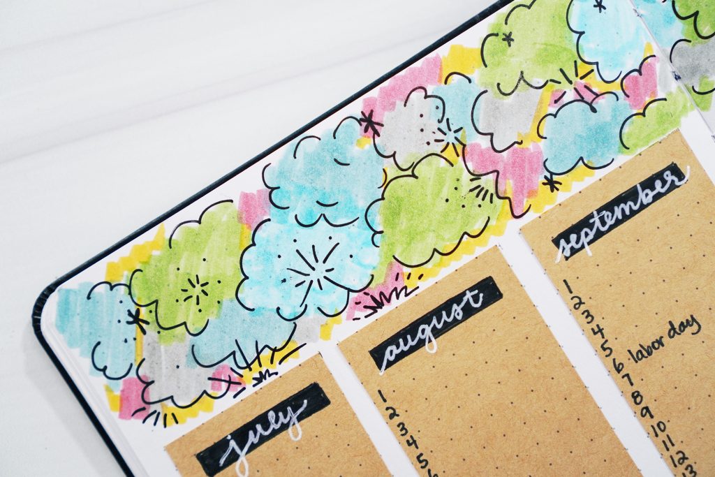 Mildliners for Coloring in Bullet Journal Example