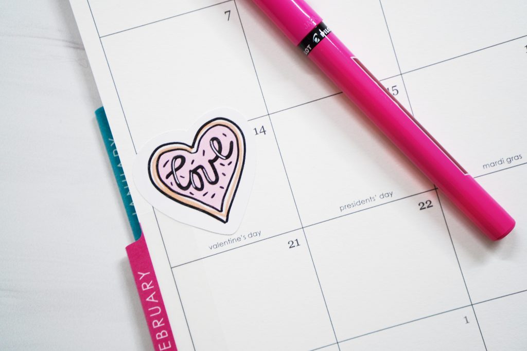 Printable Love Valentine Sticker in Planner