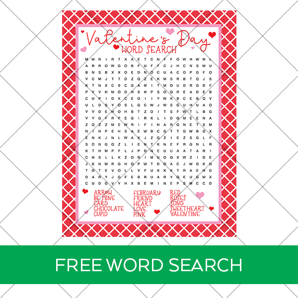 Valentine's Day Word Search Printable Free
